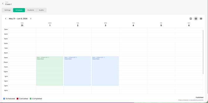 schedule